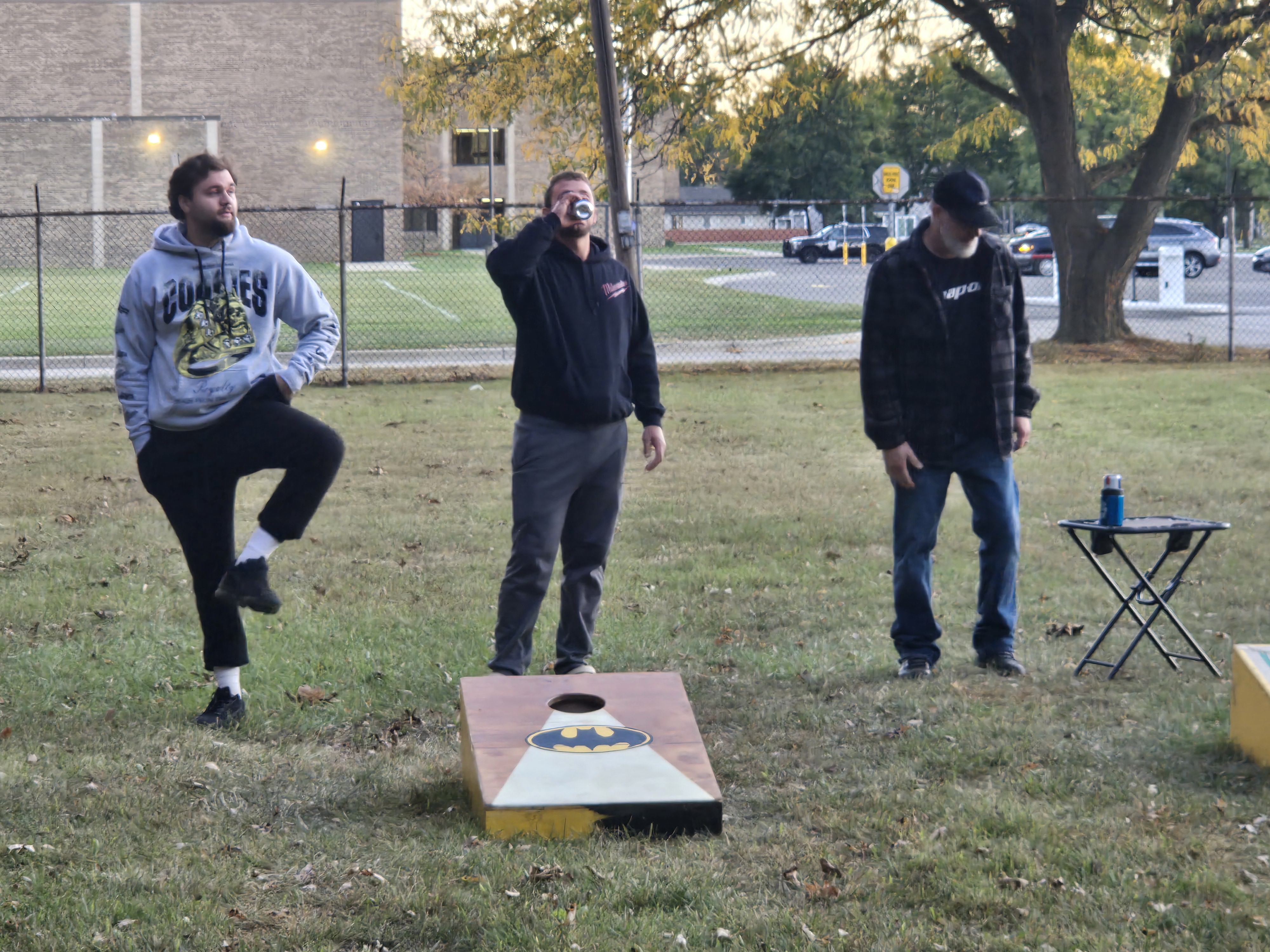 Cornhole game setup