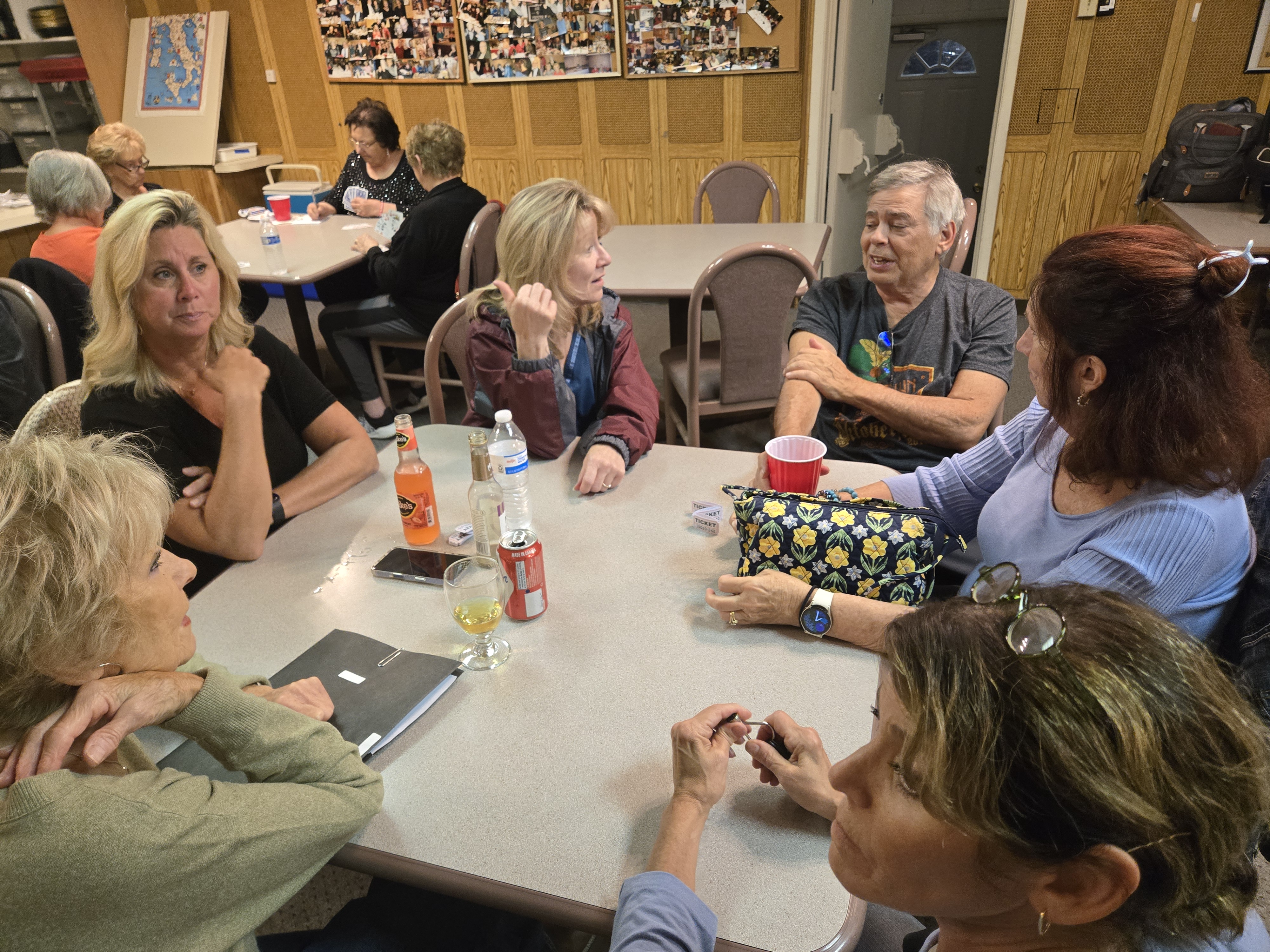 Members enjoying dinner