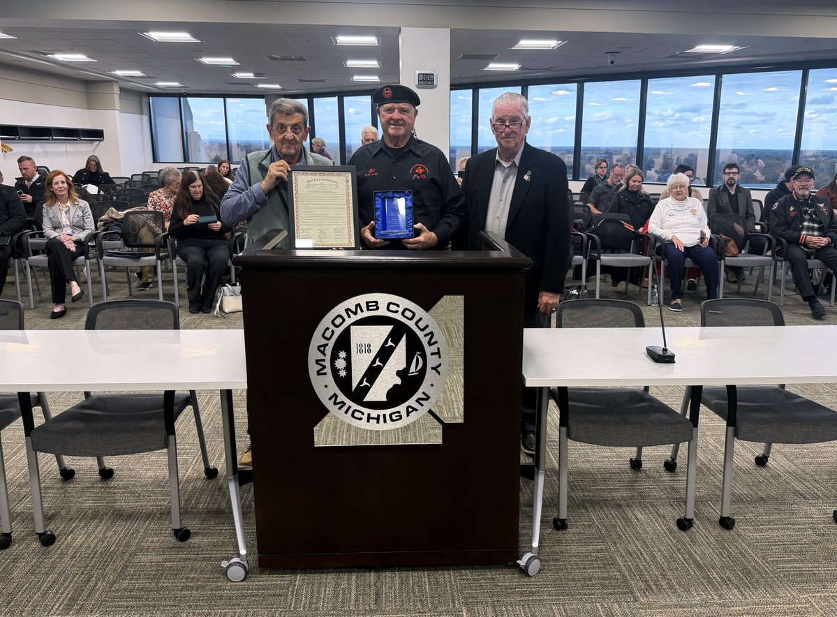Award ceremony at Macomb County Board of Commissioners